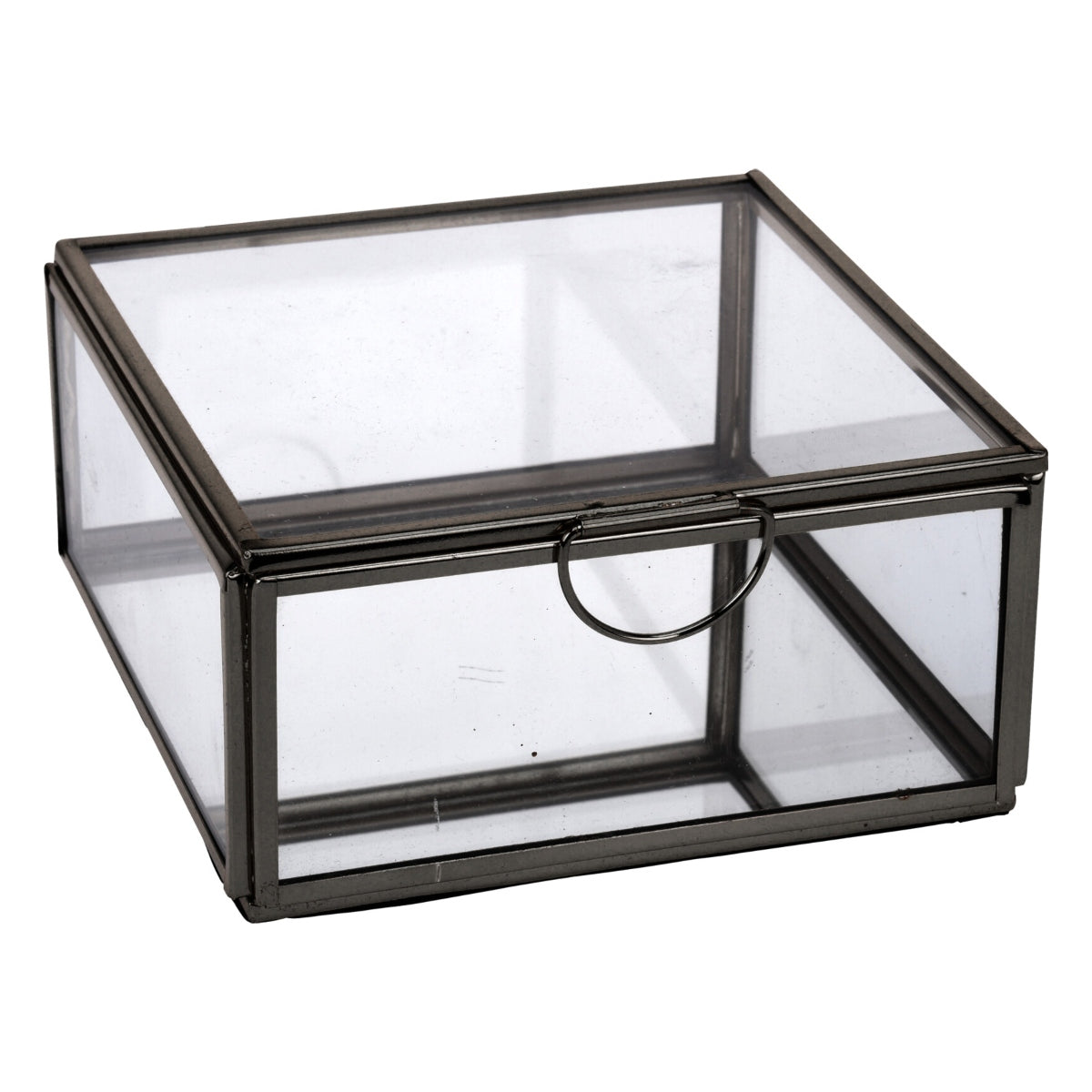 Κουτί Γυάλινο/Μεταλλικό Διάφανο/Μαύρο 13x13x6