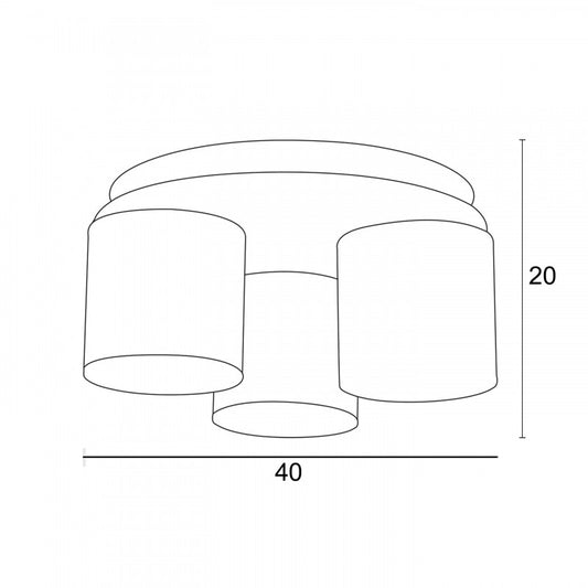 Φωτιστικό Οροφής 3φ Ξύλο/Αμπαζούρ Μπεζ Ε27