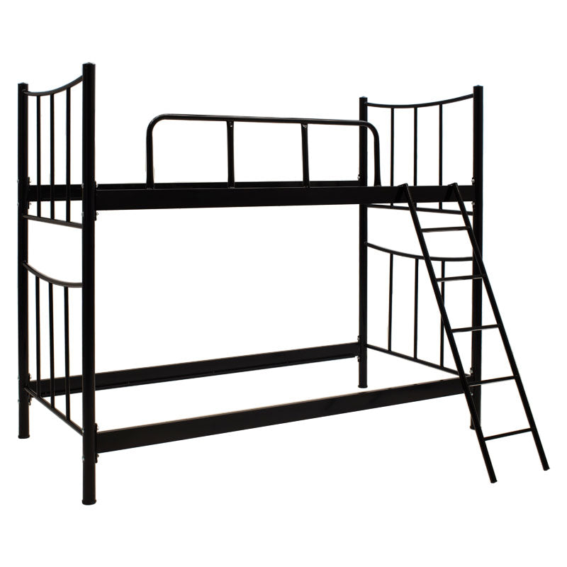 pakoworld Κρεβάτι Κουκέτα με Σκάλα Μεταλλικό Μαύρο 243-000012