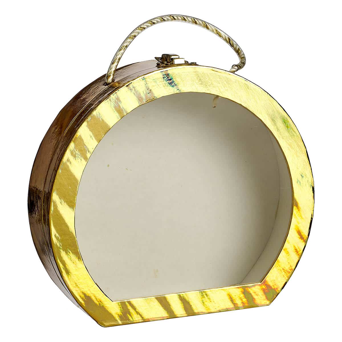 Κουτί με Παράθυρο 'Τσαντάκι' Χάρτινο Χρυσό 22x6x20