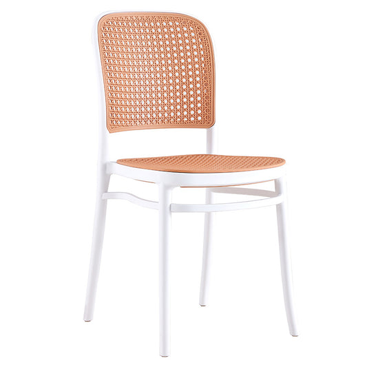 pakoworld Καρέκλα Κήπου Πλαστική Λευκή/Μπεζ 262-000001