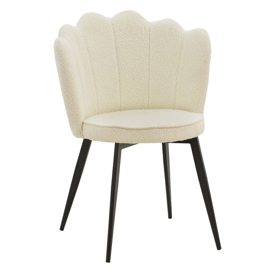 Καρέκλα Rosalia Εκρού Ύφασμα-Πόδι Μαύρο Μέταλλο 57X52X80