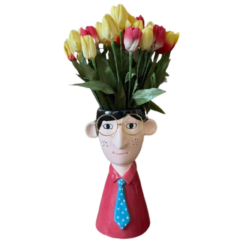 Κασπώ 'Άνδρας' Κεραμικό Πολύχρωμο 15x12x25