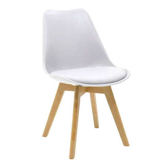 Καρέκλα Gaston PP-PU Λευκό-Φυσικό Πόδι 53.5X48.5X83
