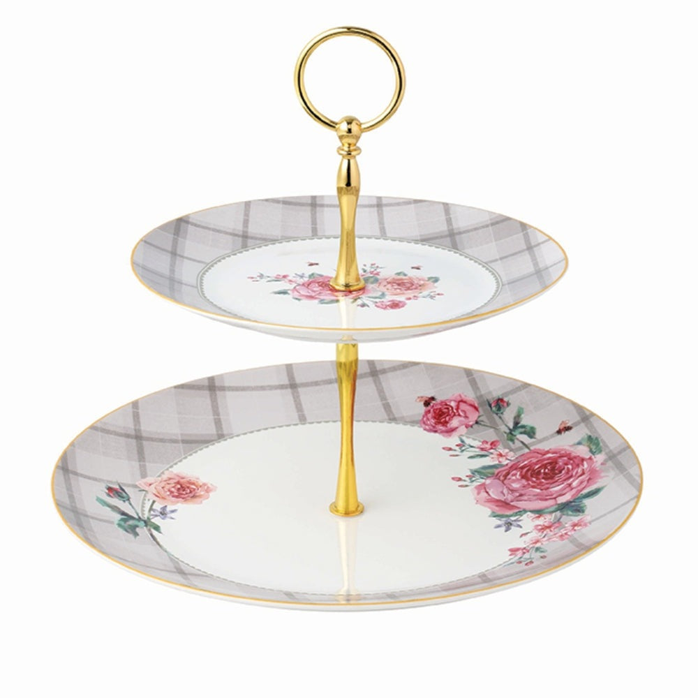 Ορντεβιέρα 2όροφη Πορσελάνινη/Μεταλλική Πολύχρωμη 27x27x24