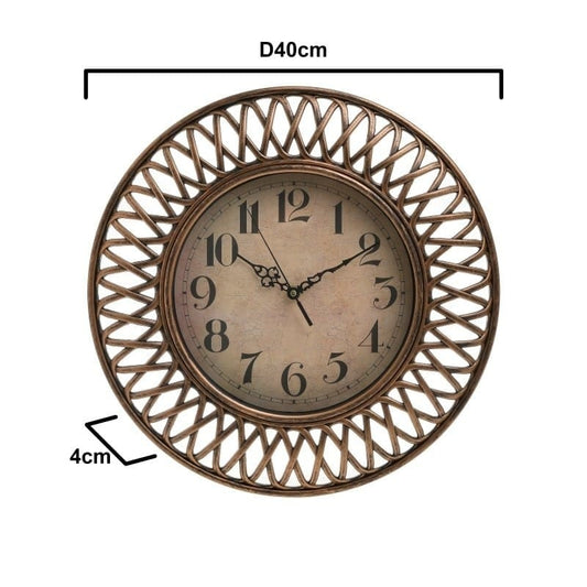 Ρολόι Τοίχου Πλαστικό Χρυσό 40x4x40