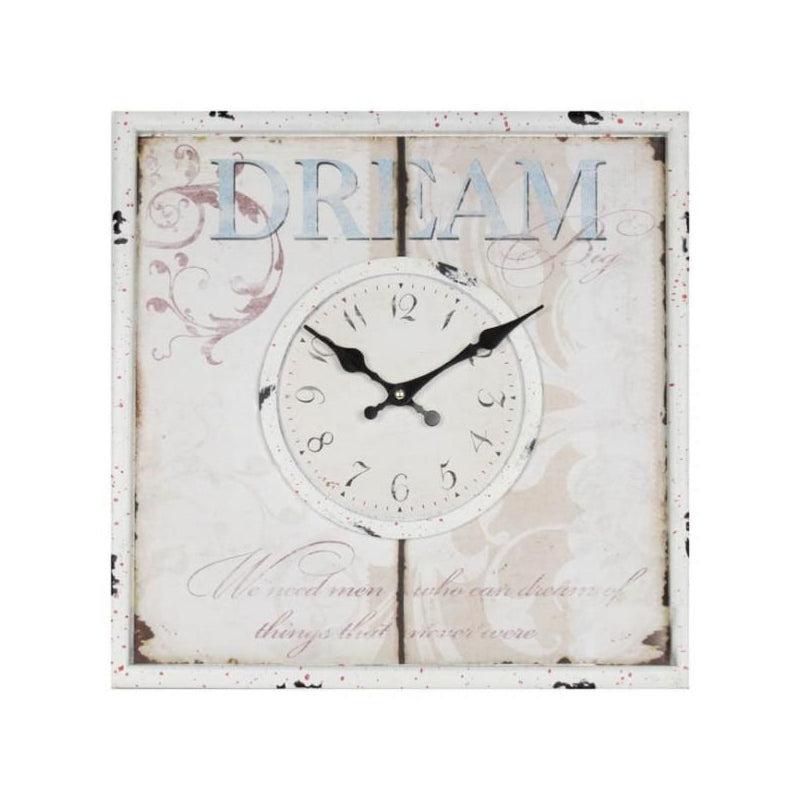 Ρολόι Τοίχου 'Dream' Ξύλινο Αντικέ Λευκό 30x5x30