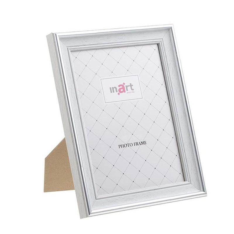 Κορνίζα Πλαστική Λευκή/Ασημί 13x18