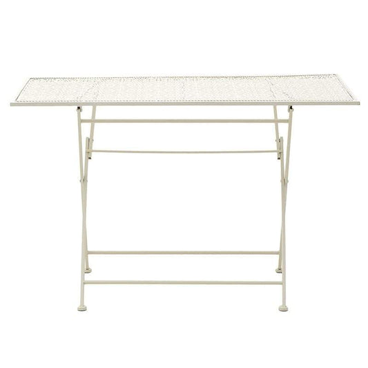 Τραπέζι Κήπου Πτυσσόμενο Μεταλλικό Εκρού 110x63x74