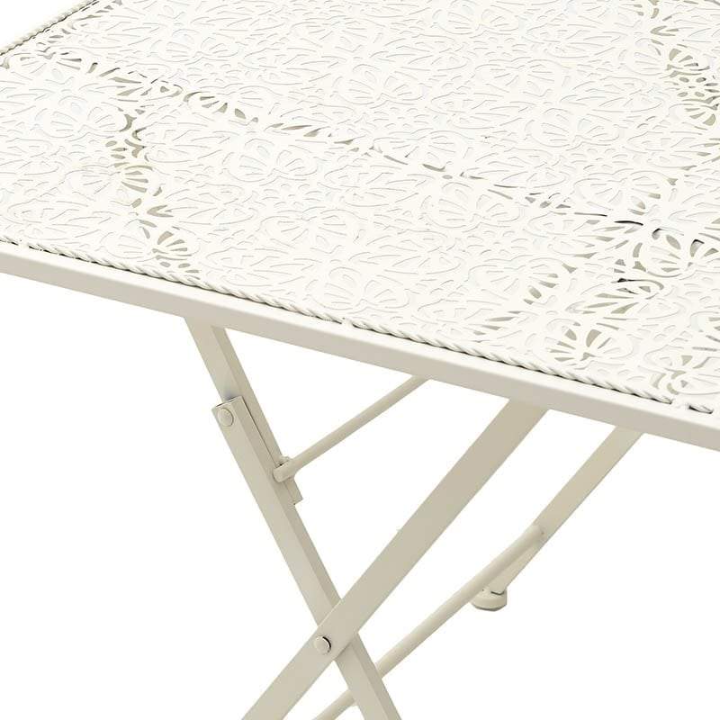 Τραπέζι Κήπου Πτυσσόμενο Μεταλλικό Εκρού 110x63x74