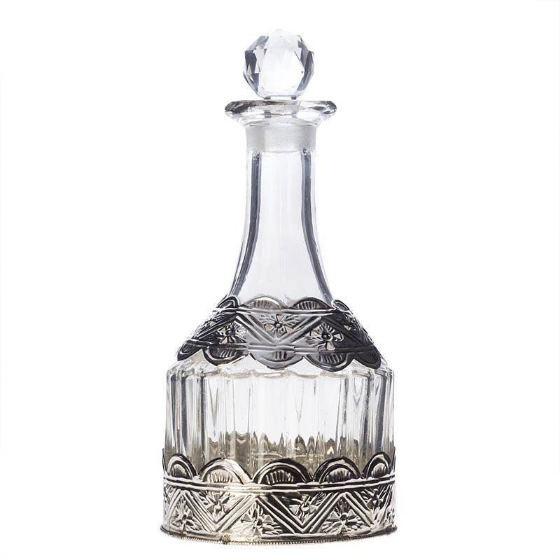 Καράφα Γυάλινη/Μεταλλική Διάφανη/Ασημί 12x12x26