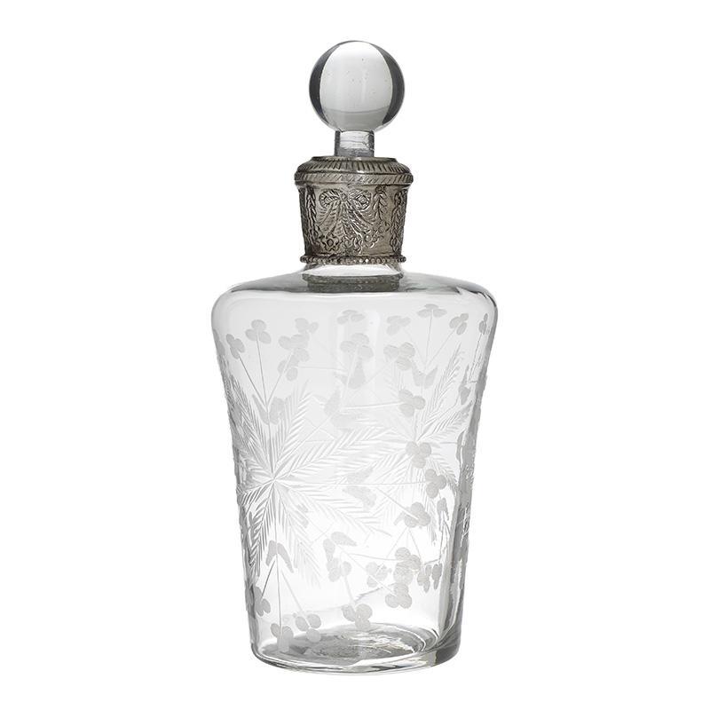 Καράφα Γυάλινη/Μεταλλική Διάφανη/Ασημί 13x13x30