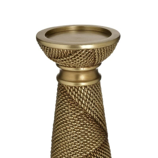 Κηροπήγιο Πολυρεσίνης Χρυσό 12x12x30