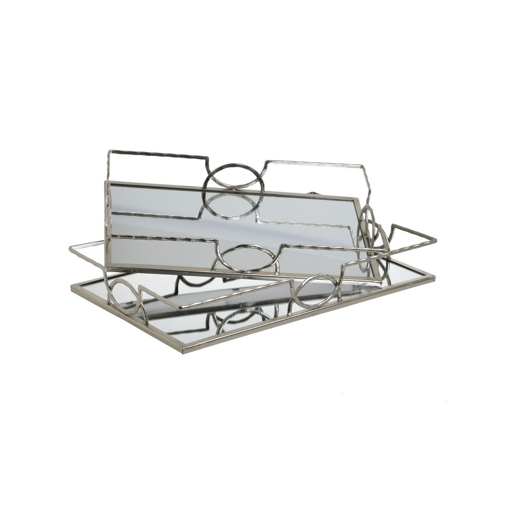 Δίσκοι με Καθρέπτη Μεταλλικοί Ασημί (2 Τεμ.)