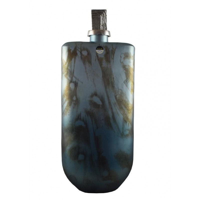 Καράφα Διακοσμητική Γυάλινη Μπλε/Χρυσή 19x13x48