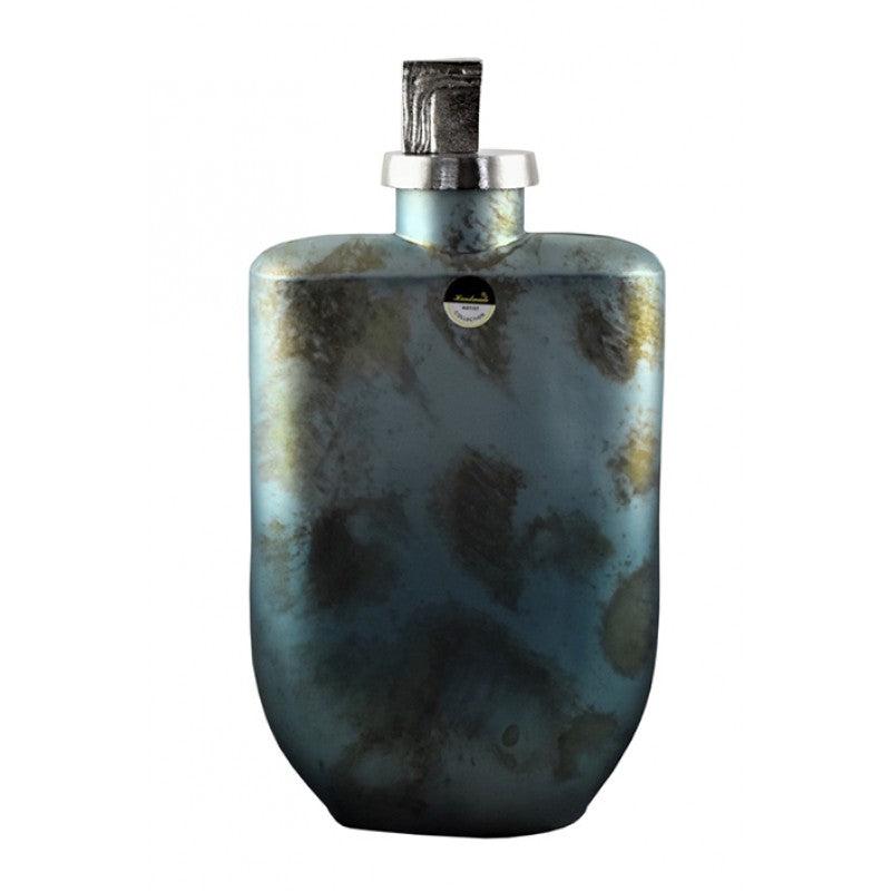 Καράφα Διακοσμητική Γυάλινη Μπλε/Χρυσή 17x9x31