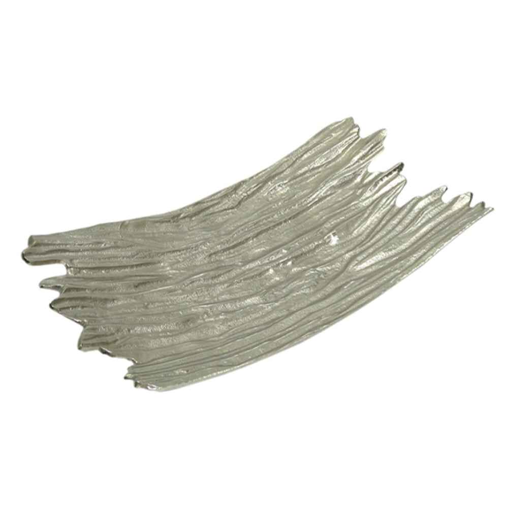 Πιατέλα Μεταλλική Ασημί 43x22x8