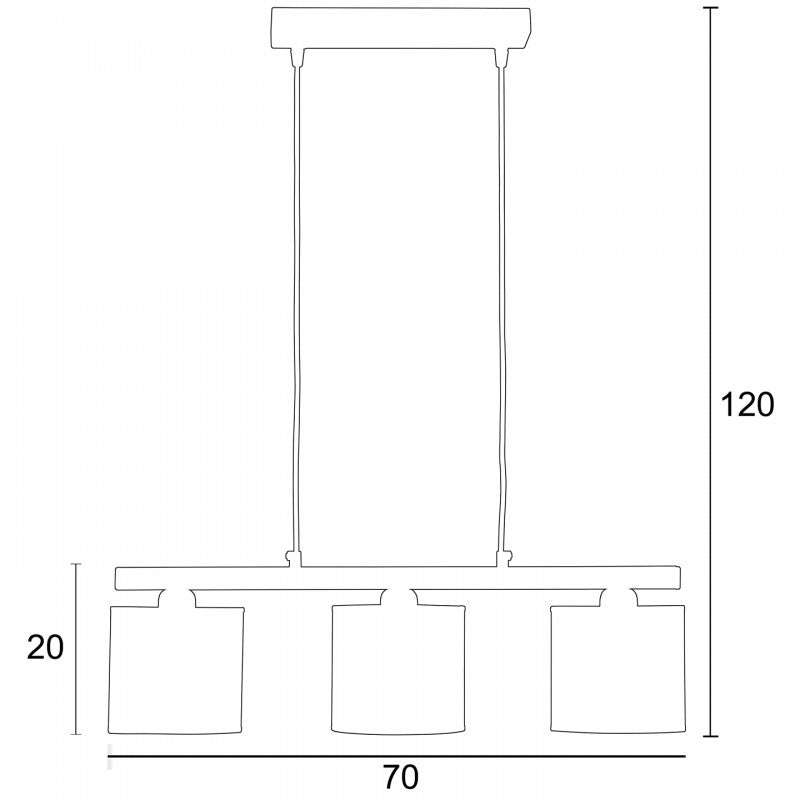 Φωτιστικό Πολύφωτο 3φ Μέταλλο/Αμπαζούρ Γκρι Ε27