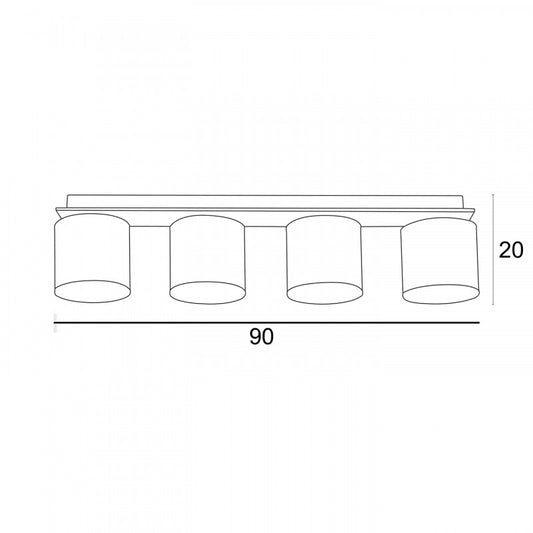 Φωτιστικό Οροφής 4φ Ξύλο/Αμπαζούρ Μπεζ Ε27