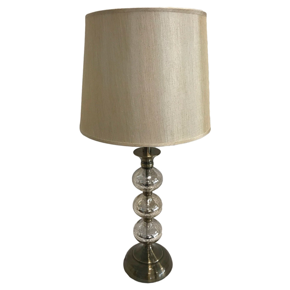 Επιτραπέζιο Φωτιστικό Μεταλλικό/Γυάλινο Μπρονζέ/Μπεζ 30x30x55