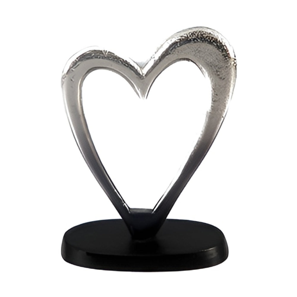 Διακοσμητική Καρδιά Μεταλλική Ασημί/Μαύρη 12x7x16