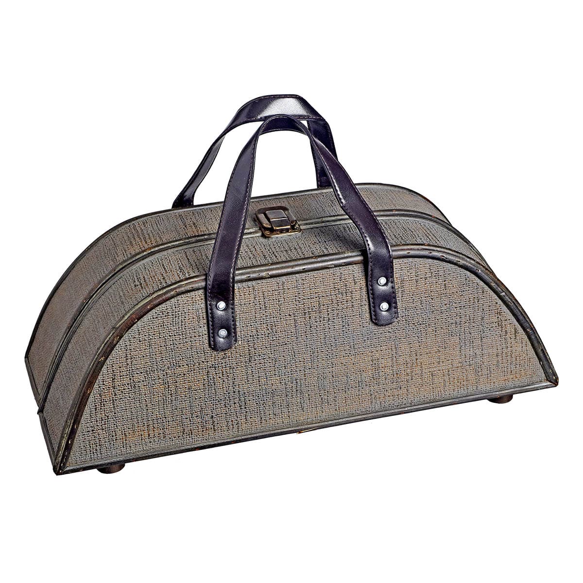 Μπουκαλοθήκη 'Τσάντα' Ξύλινη Γκρι/Καφέ 46x14x16