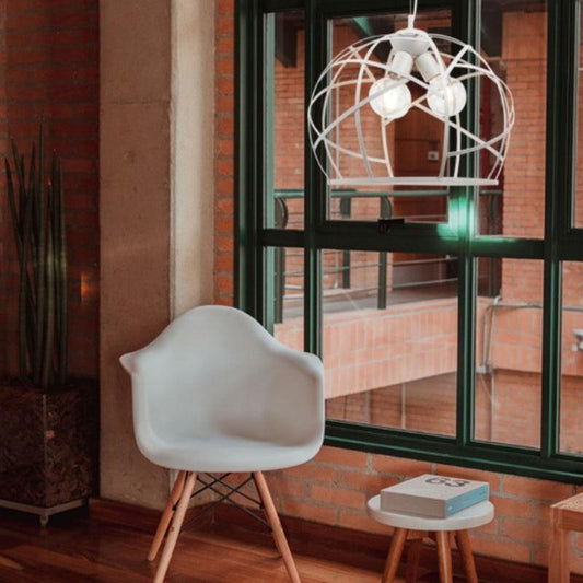 Φωτιστικό Πλέγμα Μέταλλο Λευκό Ε27 Φ50 3φ