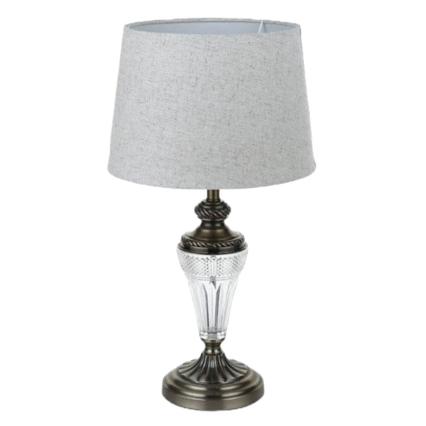 Επιτραπέζιο Φωτιστικό Μεταλλικό/Γυάλινο Χρυσό/Διάφανο 30x30x55