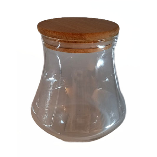 Βάζο Αποθήκευσης Γυάλινο/Ξύλινο Διάφανο/Φυσικό 10x10x12