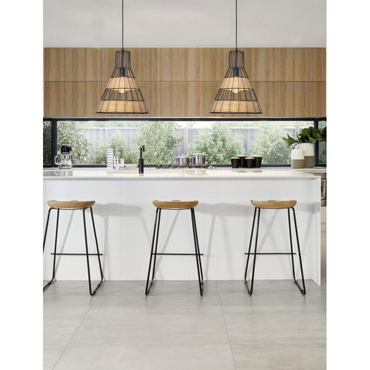 Φωτιστικό Μονόφωτο Μέταλλο/Ρατάν Ε27 Φ35