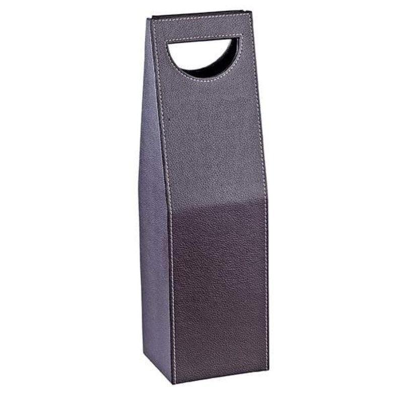 Μπουκαλοθήκη Δερμάτινη Καφέ 12x12x40