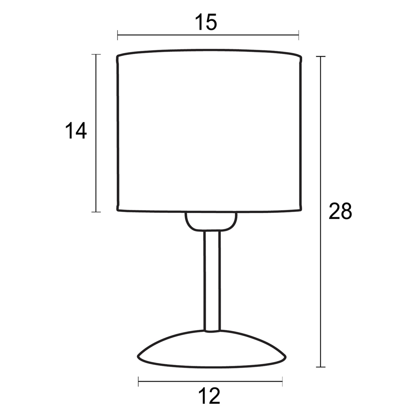 Φωτιστικό Πορτατίφ Μέταλλο/Αμπαζούρ Μαύρο/Λευκό Ε27 Φ15