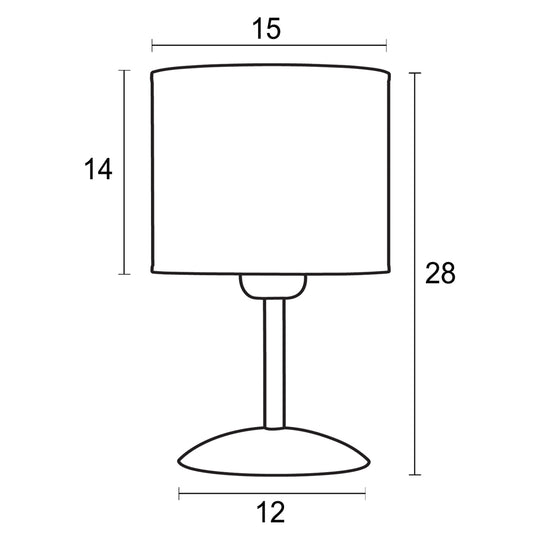 Φωτιστικό Πορτατίφ Μέταλλο/Αμπαζούρ Μαύρο/Λευκό Ε27 Φ15