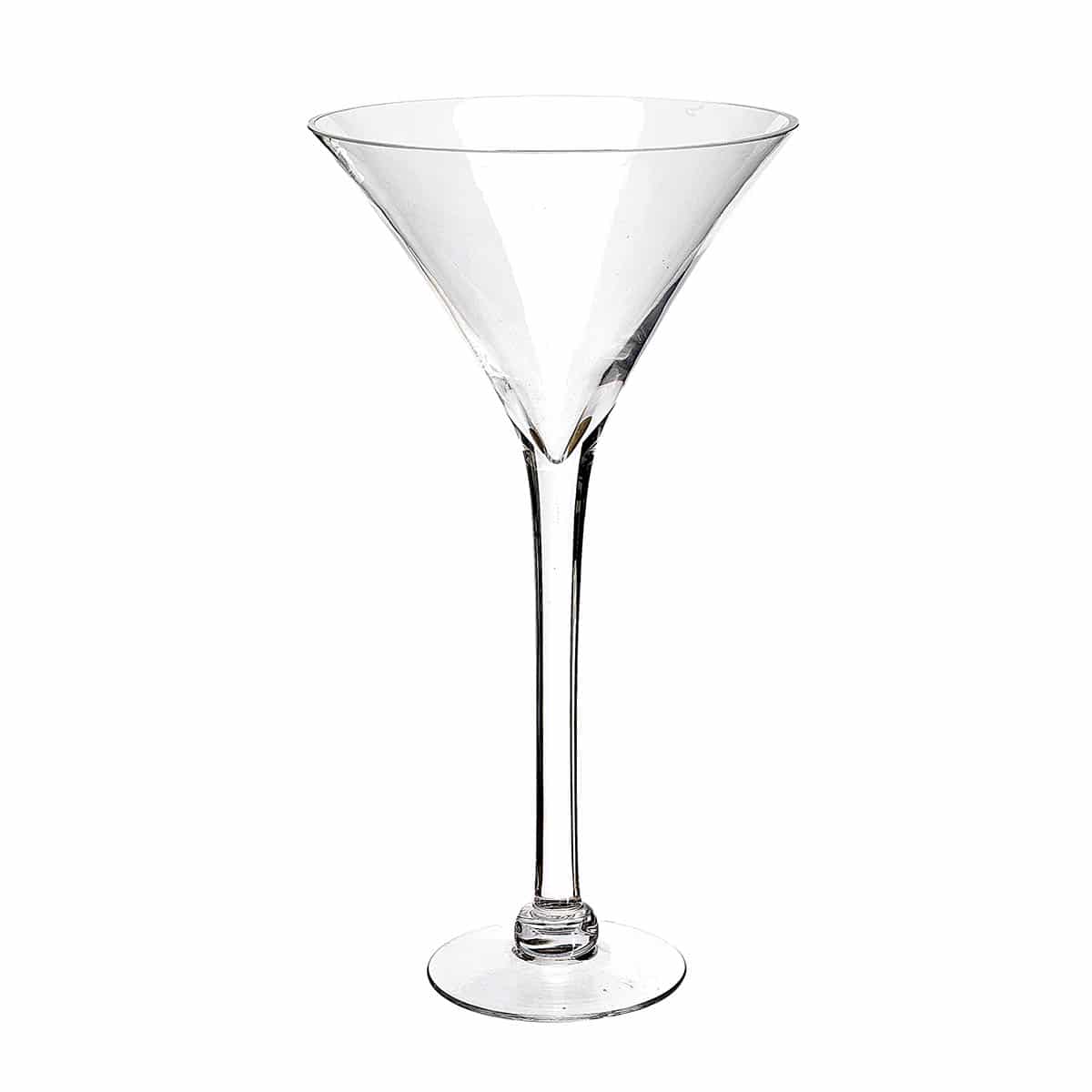 Βάζο 'Ποτήρι Μαρτίνι' Γυάλινο Διάφανο 27x27x50