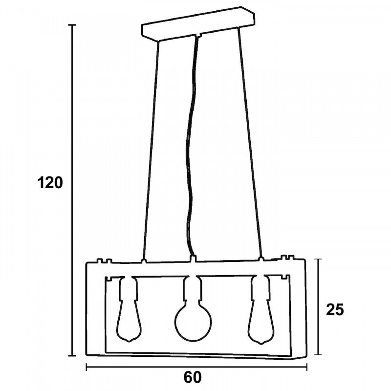 Φωτιστικό Πολύφωτο 3φ Ξύλο/Μέταλλο Λευκό Ε27