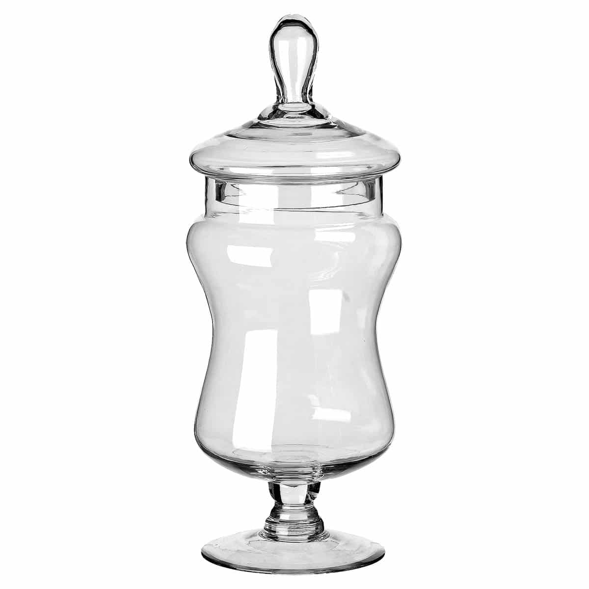 Βάζο με Καπάκι Γυάλινο Διάφανο 18x18x43