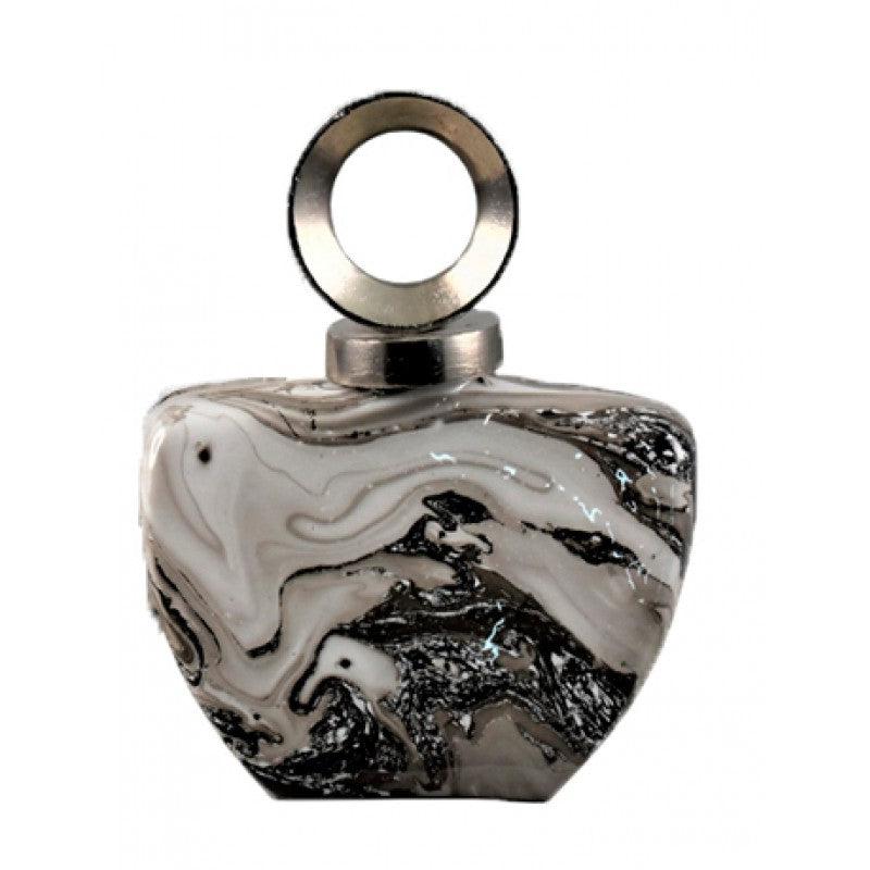 Καράφα Διακοσμητική Γυάλινη Λευκή/Μαύρη 20x12x24