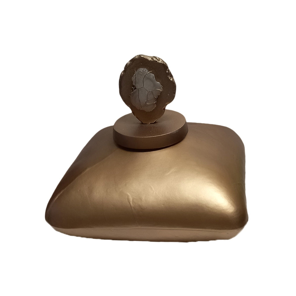 Καράφα Διακοσμητική Γυάλινη Χρυσή 23x23x21