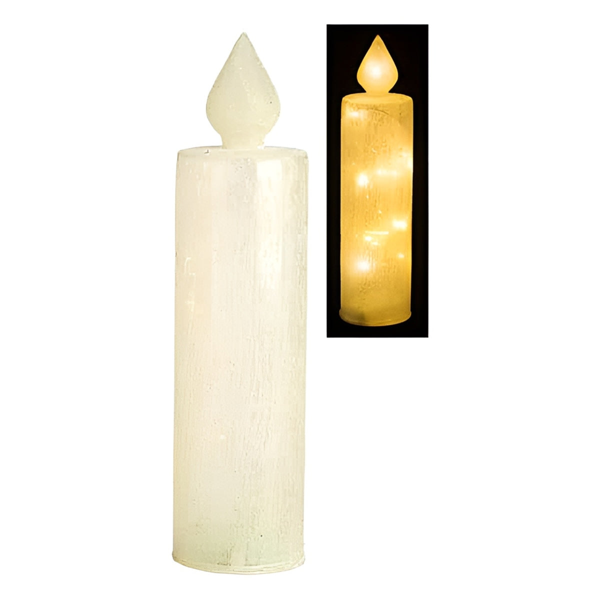 Κερί LED Γυάλινο Διάφανο 7x7x26