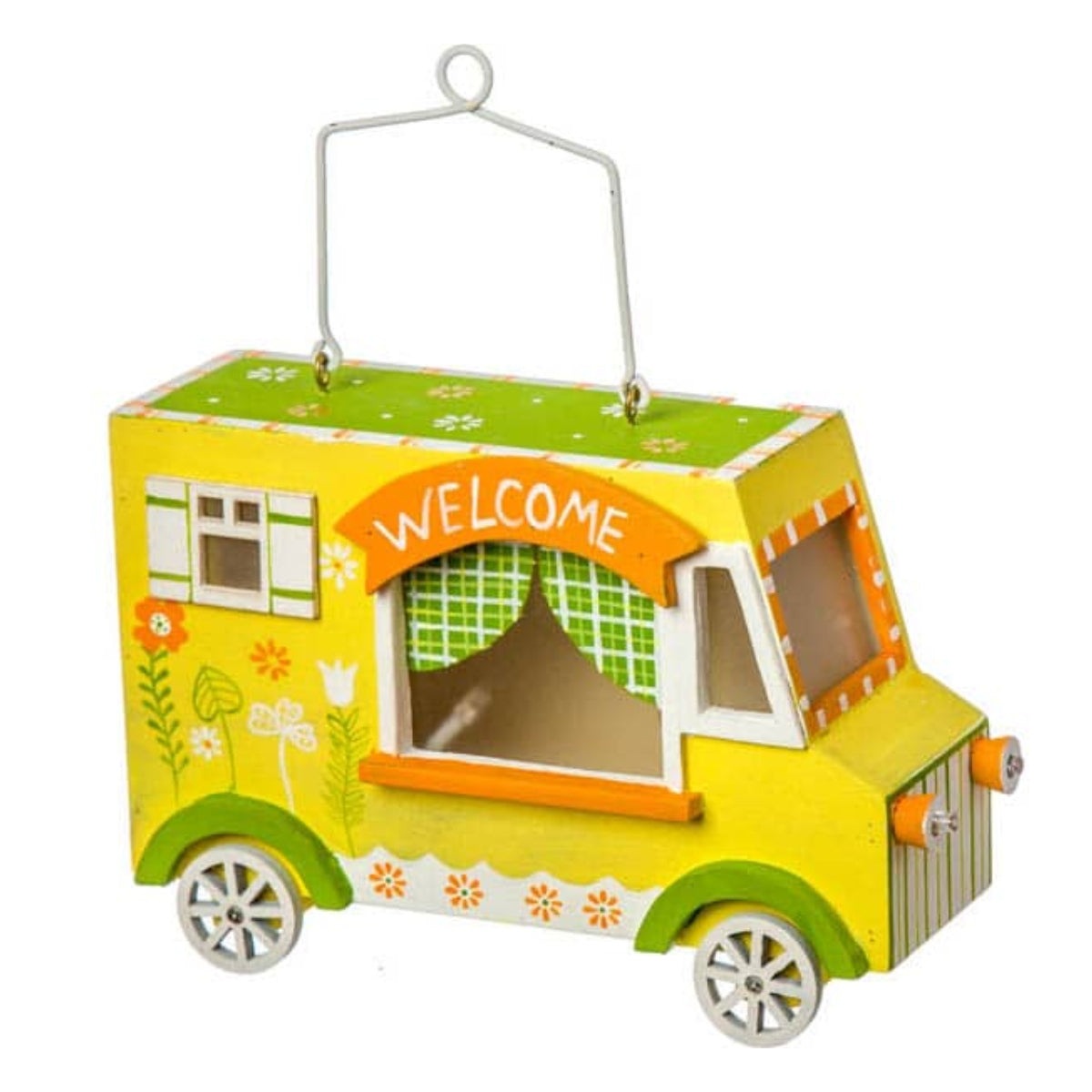 Διακοσμητικό Αμαξάκι με Φως Ξύλινο Πολύχρωμο 20x7x14