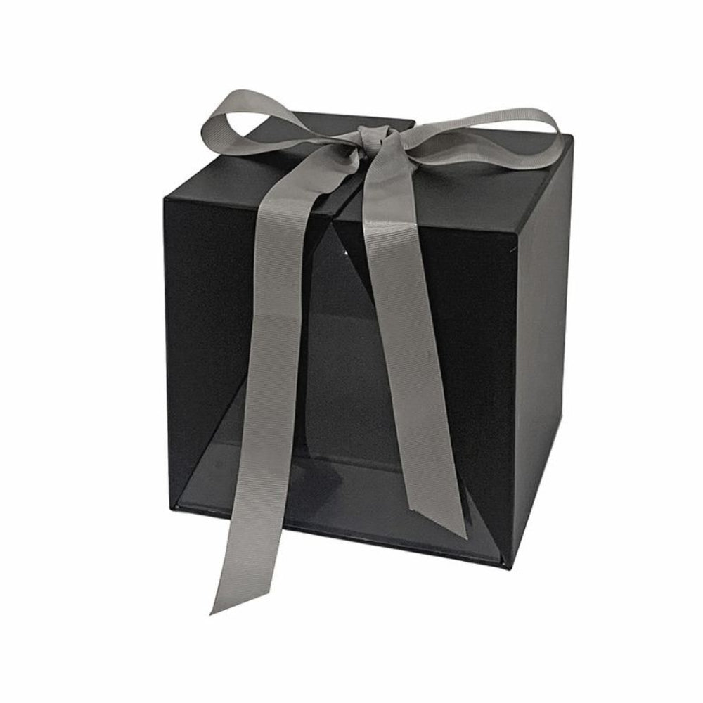 Κουτί με Φιόγκο Χάρτινο Μαύρο 18x18x18