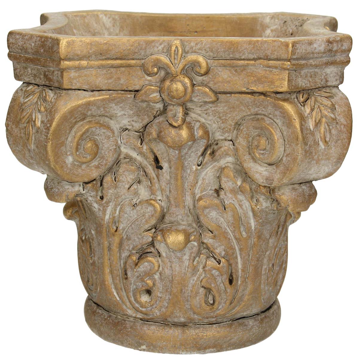 Κασπώ 'Κιονόκρανο' Κεραμικό Αντικέ Χρυσό 17x17x17