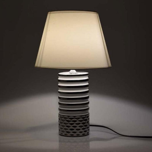 Επιτραπέζιο Φωτιστικό Κεραμικό Ασημί/Λευκό 25x25x40