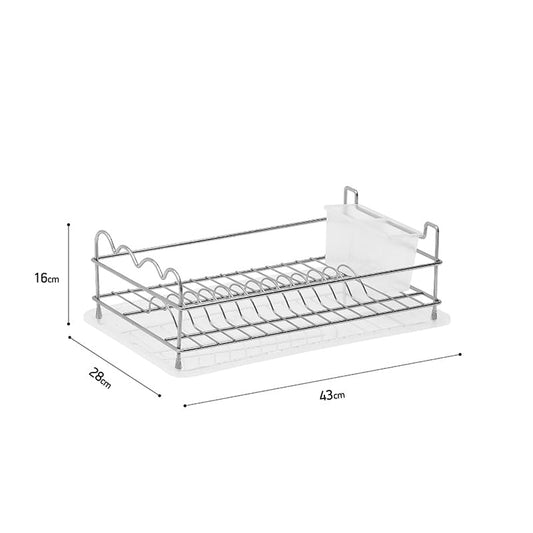 Πιατοθήκη Αλουμινένια Ασημί 43x28x16