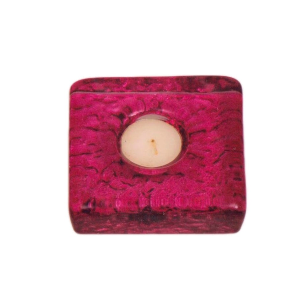 Κηροπήγιο Γυάλινο Κόκκινο 12x12x4