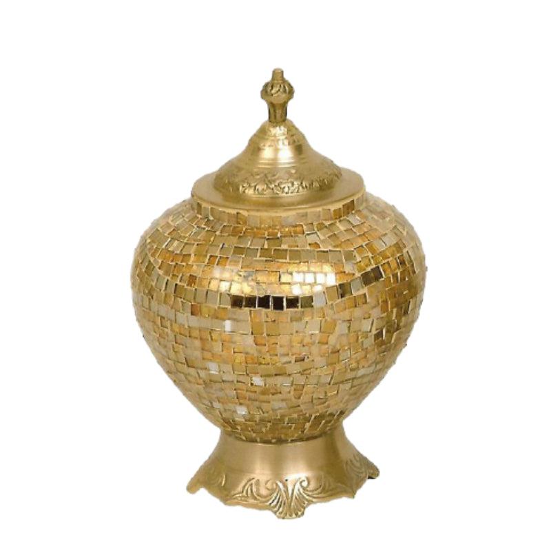 Φοντανιέρα Ψηφιδωτή Γυάλινη Χρυσή 20x20x30