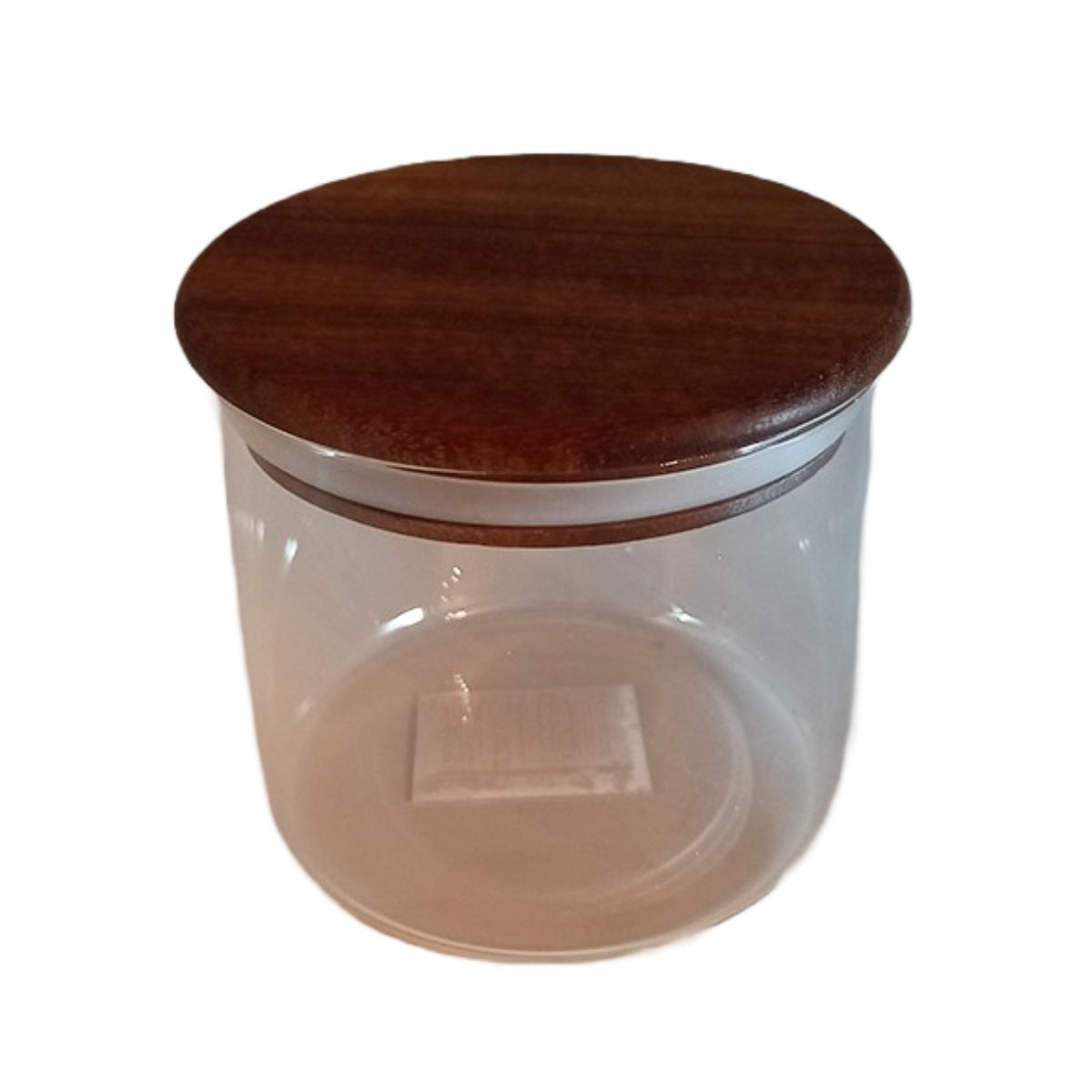 Βάζο Αποθήκευσης Γυάλινο/Ξύλινο Διάφανο/Καφέ 10x10x9