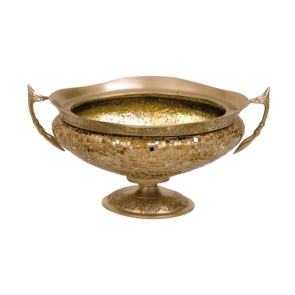 Αμφορέας Ψηφιδωτός Γυάλινος Χρυσός 40x40x20