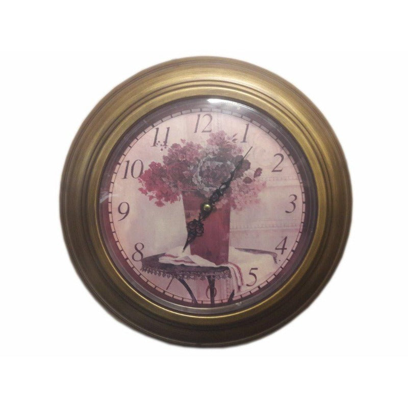 Ρολόι Τοίχου Μεταλλικό Μωβ/Μπρονζέ 32x4x32