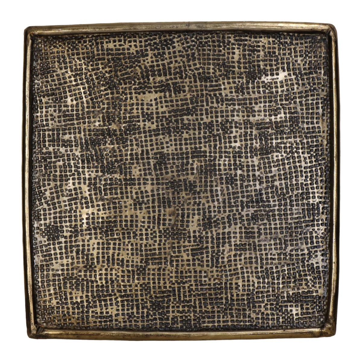 Δίσκος Τετράγωνος Αλουμινένιος Αντικέ Χρυσός 20x1x20